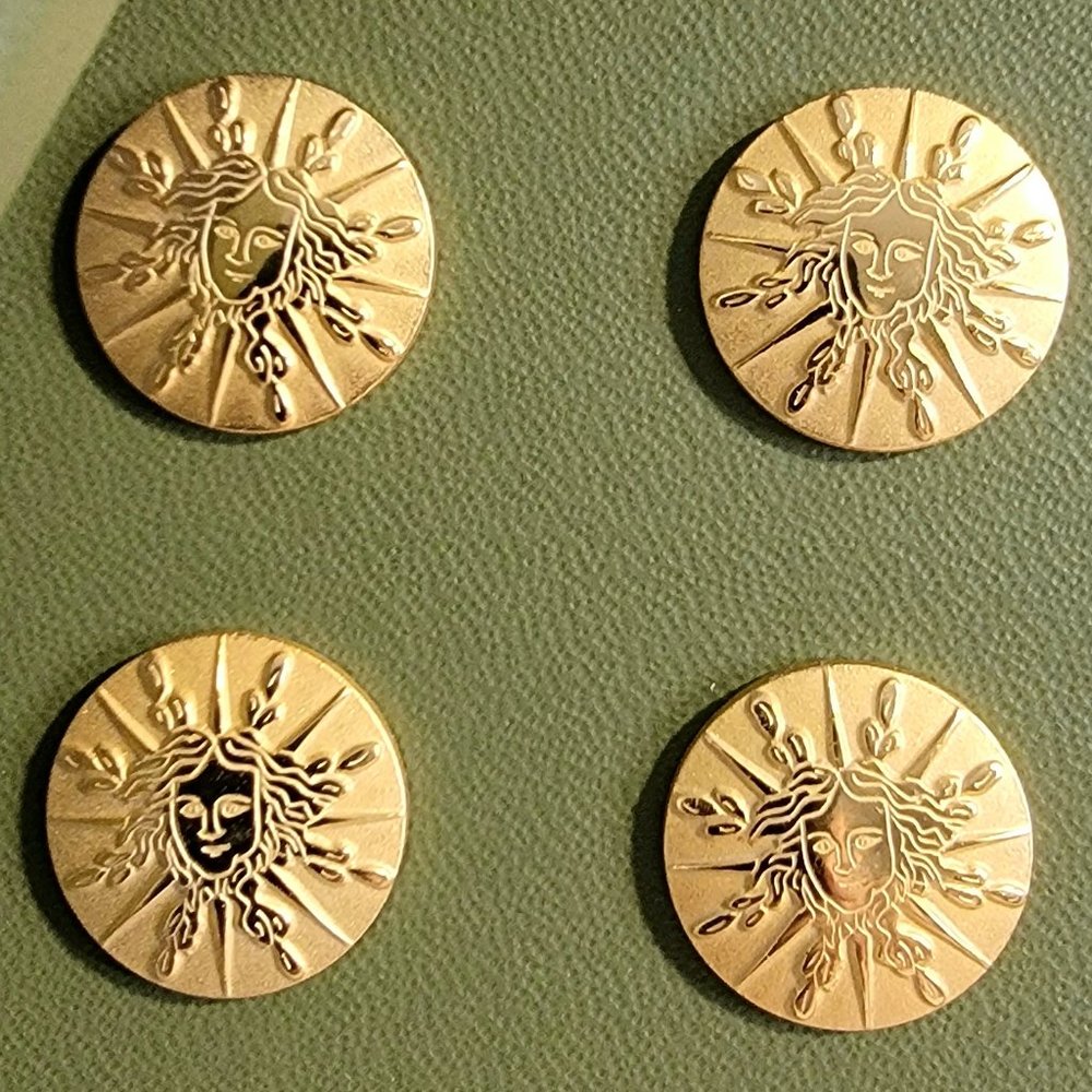 MIB CHRISTOFLE 12 Gold Tone Soleil Buttons for Jacket or Blazer - Picture 2 of 6